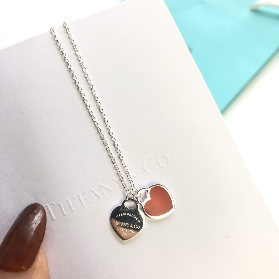 Colar com berloque de coração duplo Tiffany