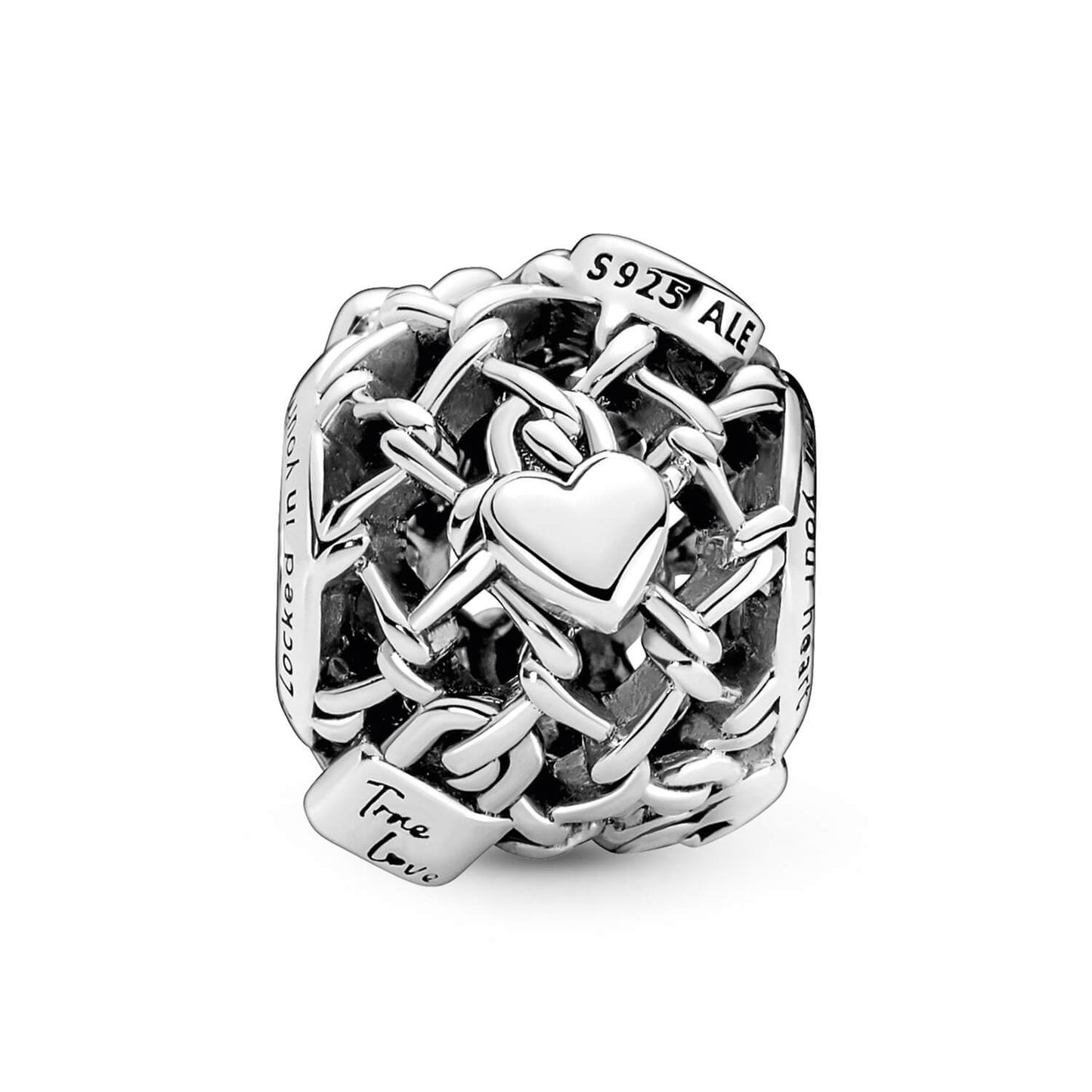 Charm de Cadeado de Elo de Corrente a Céu Aberto