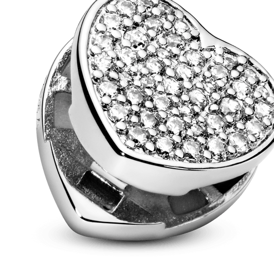 Charm Clipe Reflexions Coração Pavê