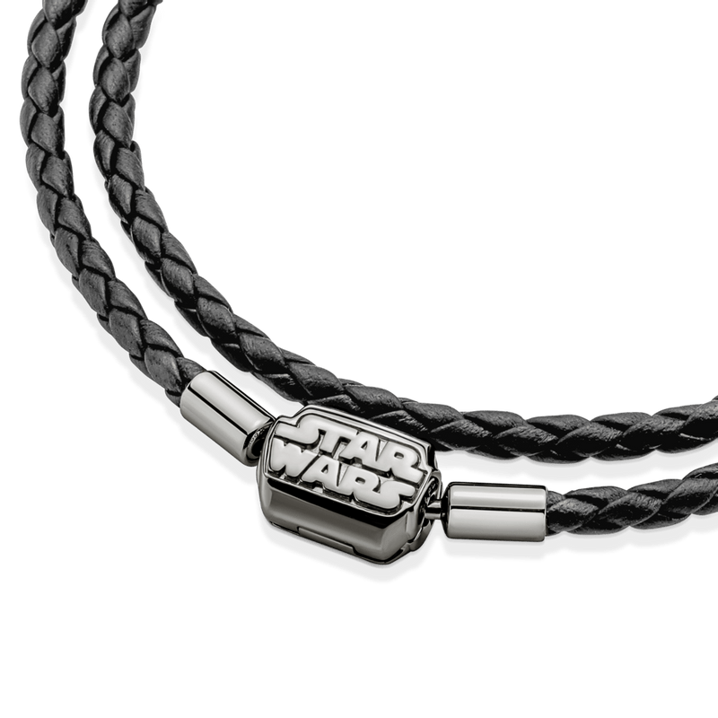 Pulseira Em Couro Preto De Fecho Star Wars The Mandalorian