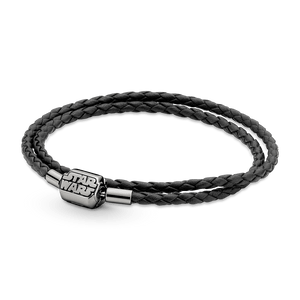 Pulseira Em Couro Preto De Fecho Star Wars The Mandalorian