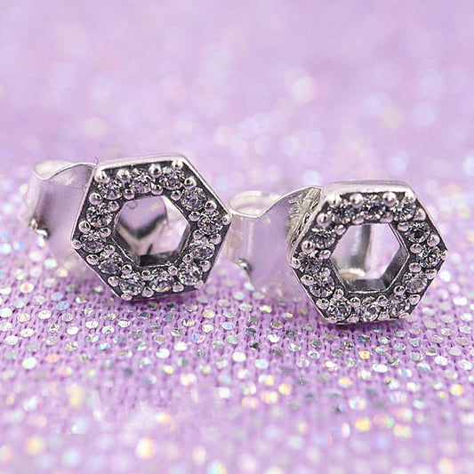 Brinco Prata Favo de Mel