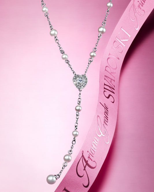 Colar 'Y' Ariana Grande Swarovski Crystal Pearl
