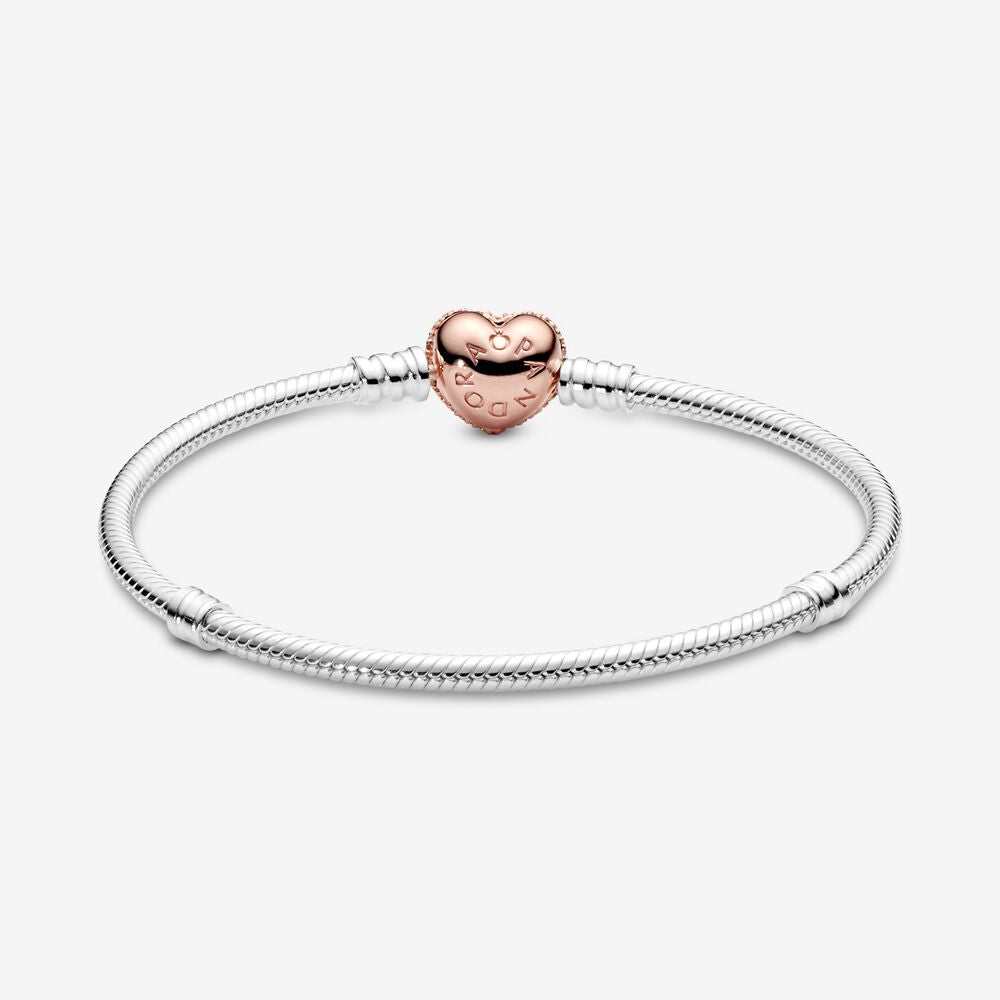Pulseira em Trama com Fecho de Coração