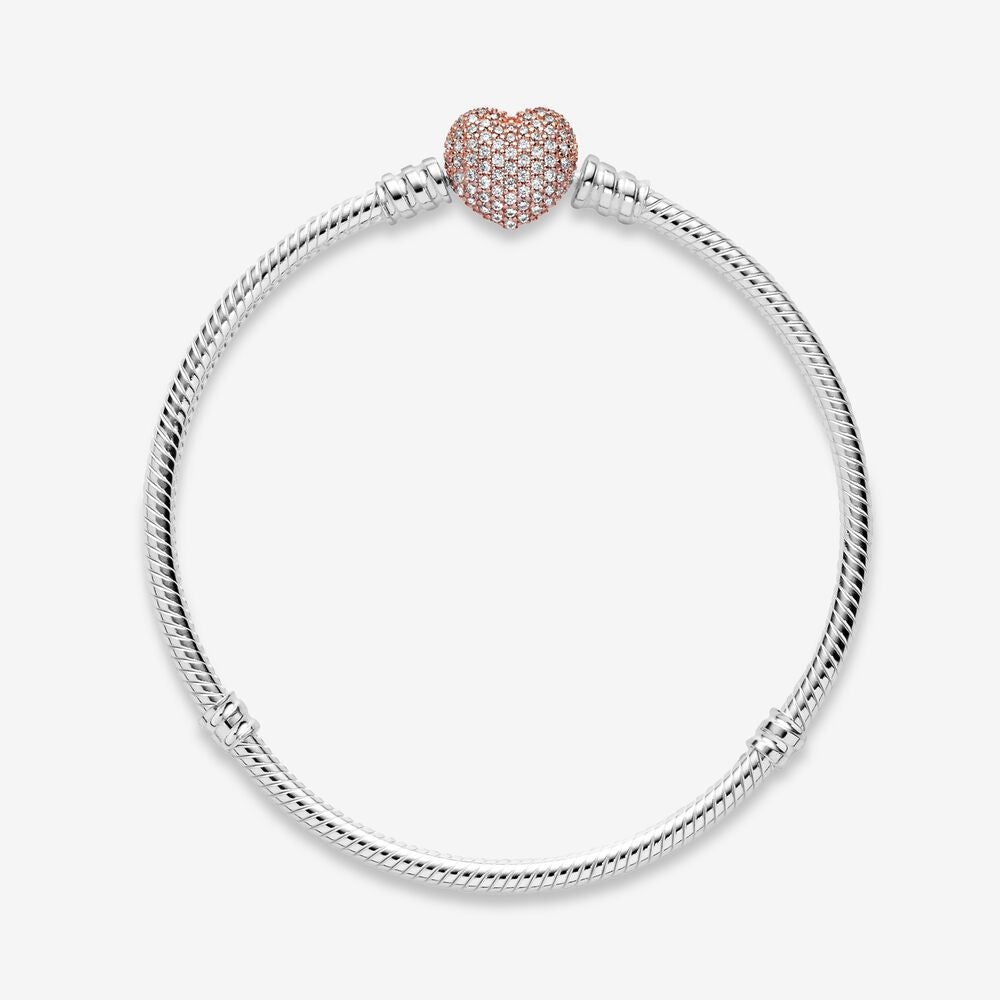Pulseira em Trama com Fecho de Coração