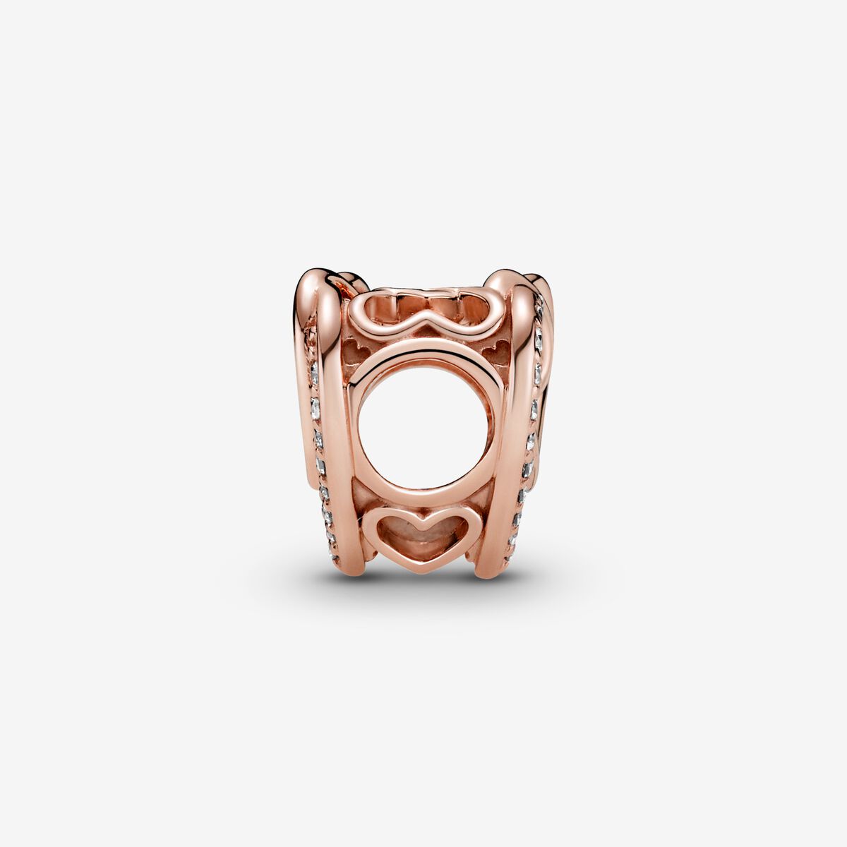 Charm de corações entrelaçados cintilantes