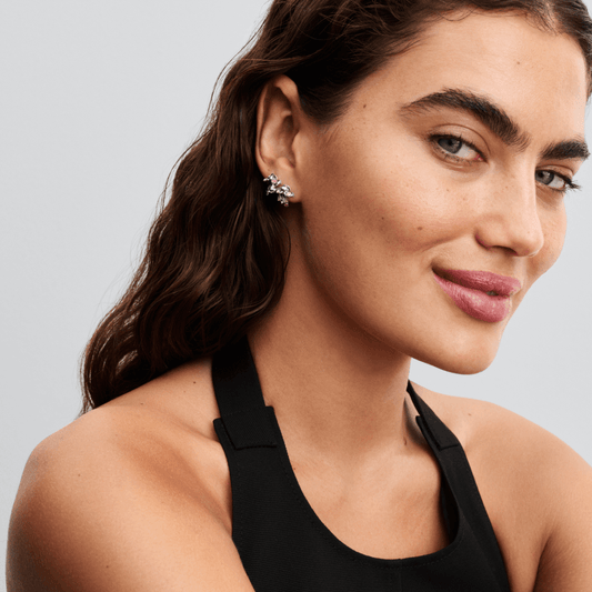 Brinco Prata Disney Stitch e Angel Pequeno