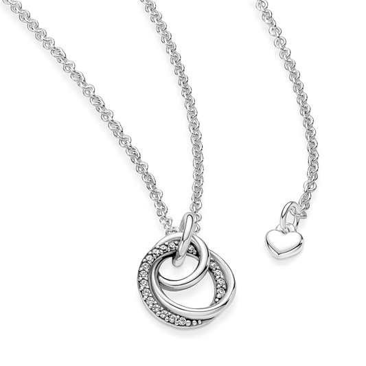 Colar Pendente Circundado Familia Para Sempre