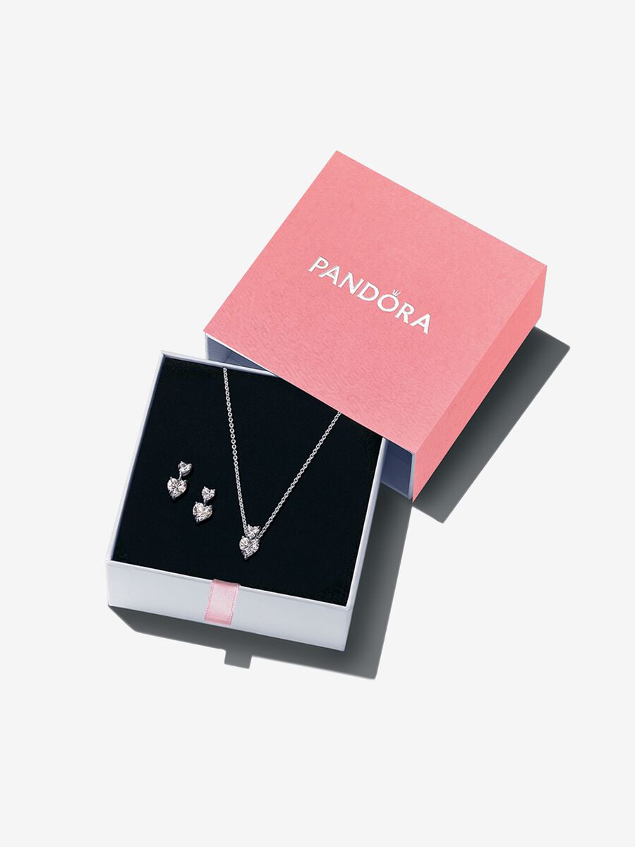 Conjunto de Presente Coração Duplo Brilhante