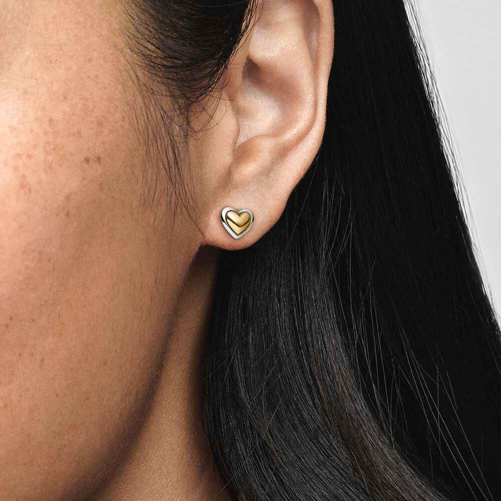 Brinco de Coração dourado com Cúpula