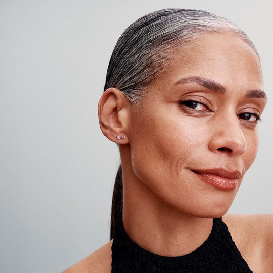 Brincos Laço Rosa Cintilante