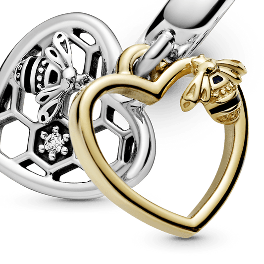 Charm Pendente Abelhas e Coração
