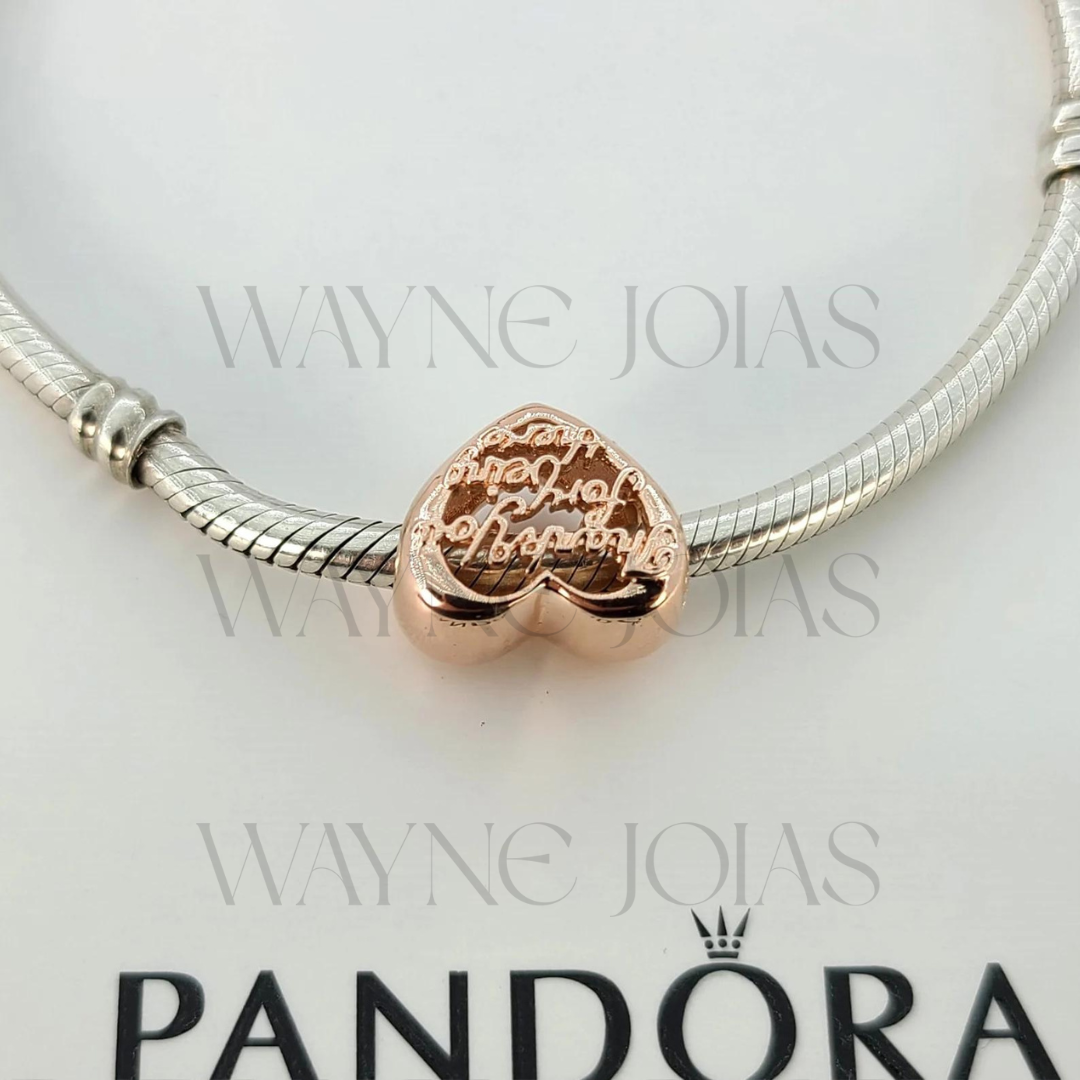 Charm de Coração Obrigado Mãe