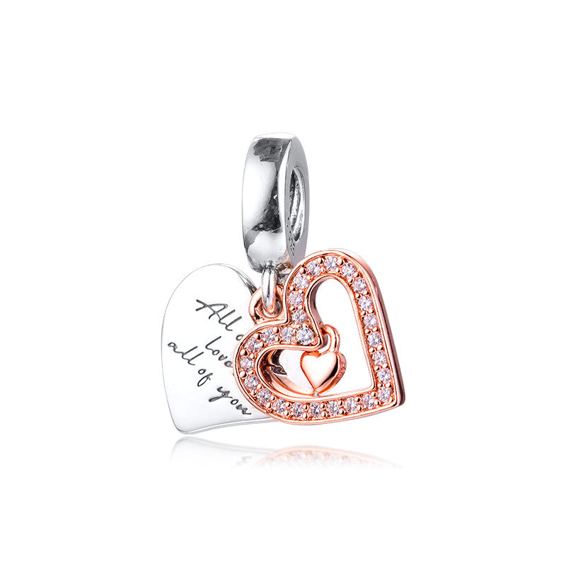 Charm Coração Brilhante à Mão Livre