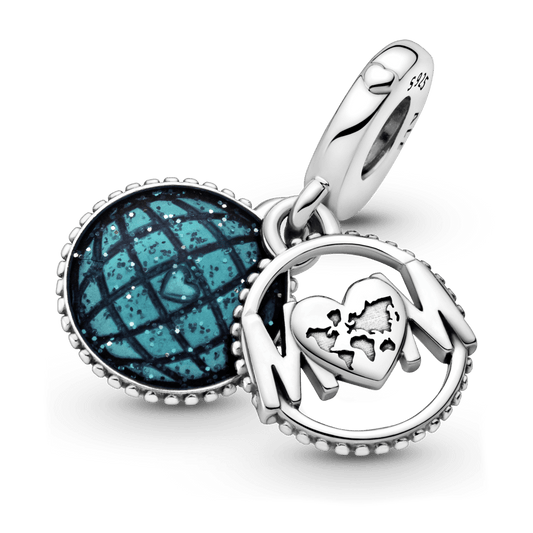 Charm Pendente Mamae Com Globo Em Glitter