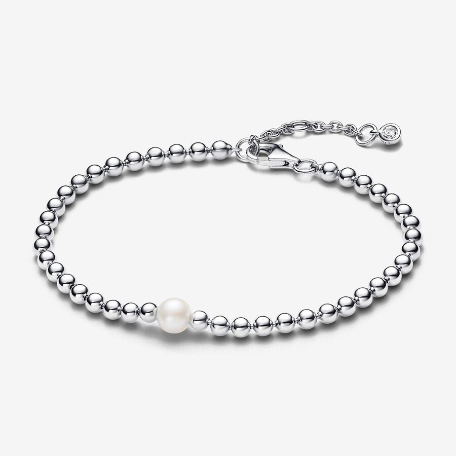 Pulseira Contas e Perola de Agua Doce