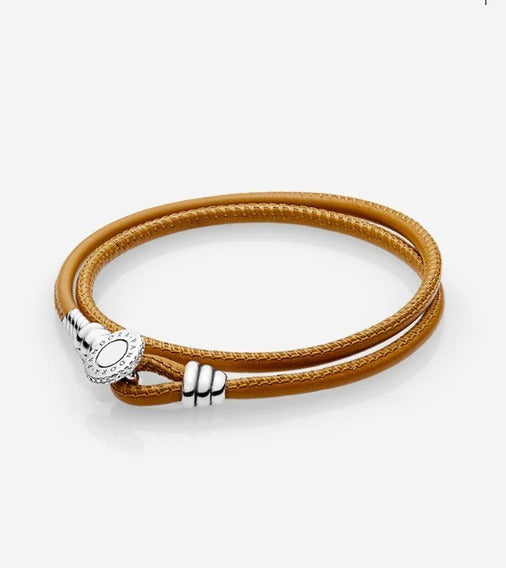 Pulseira de Couro Duplo