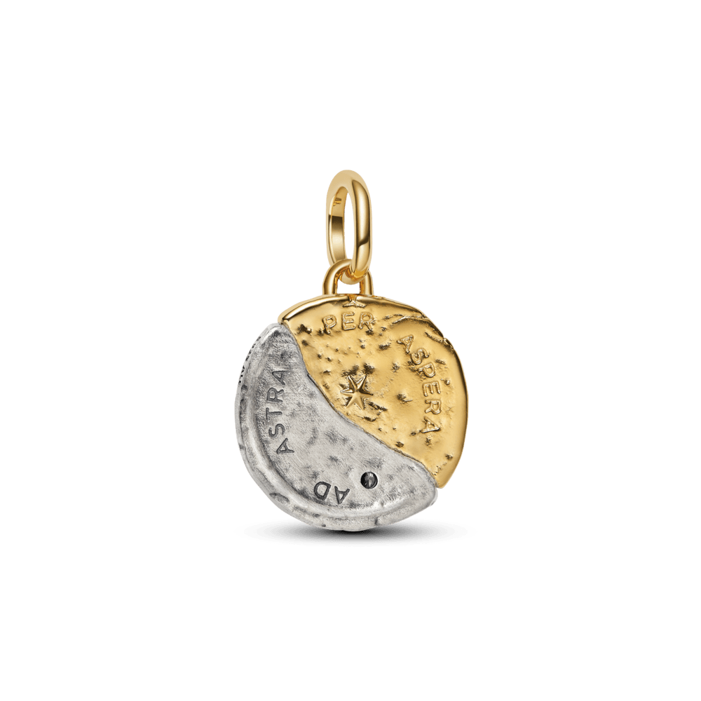 Charm Medalhão Sol E Lua Dois Tons