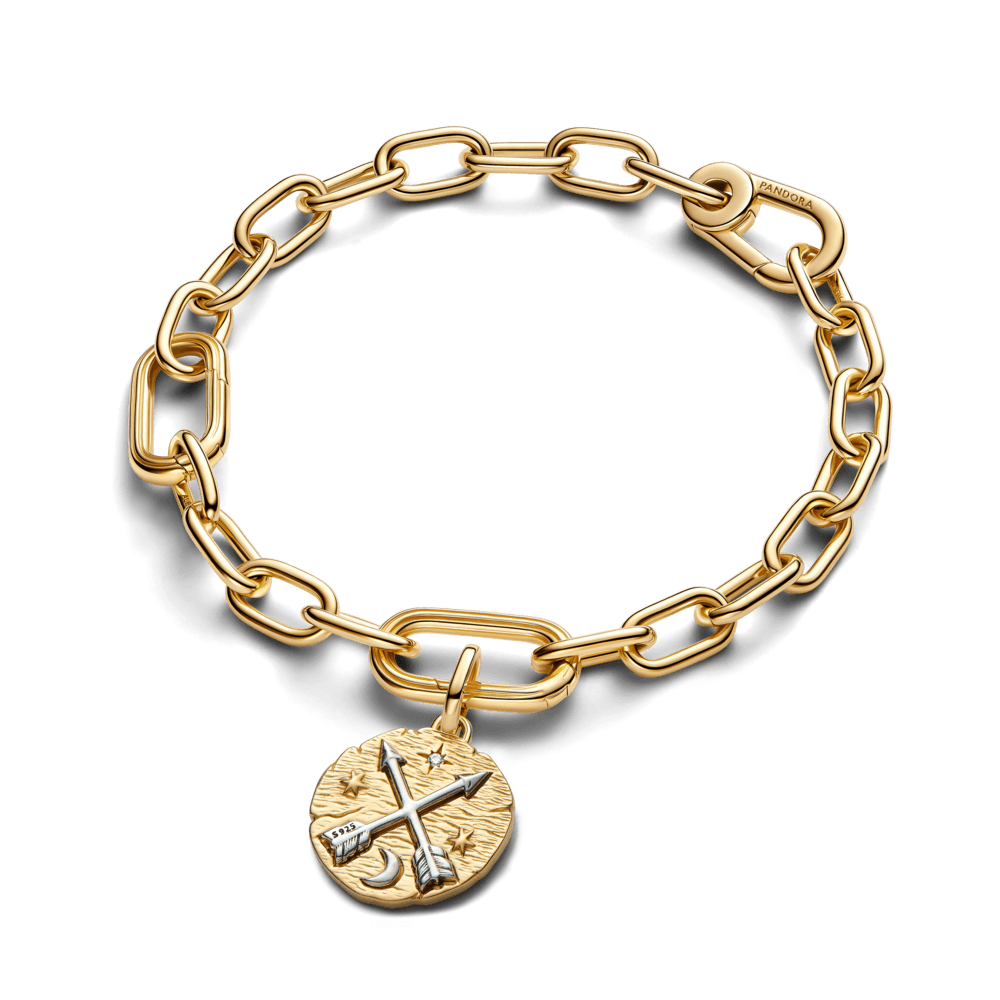 Charm Medalhão Flechas Dois Tons