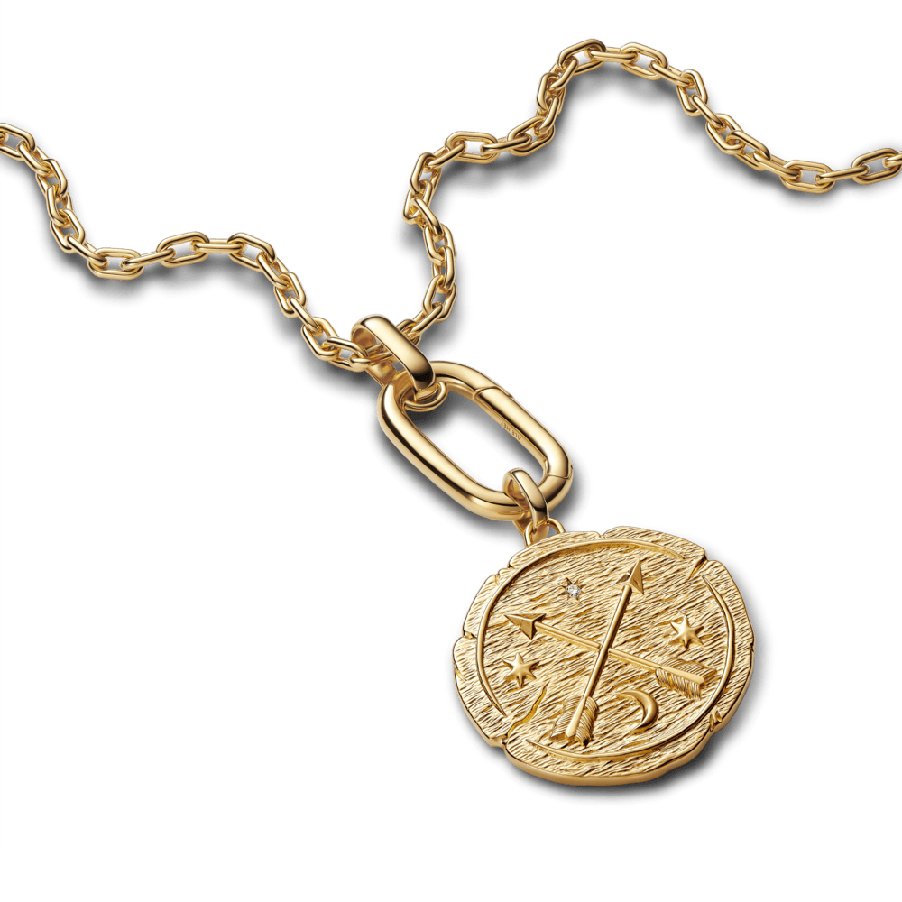 Charm Medalhão Flechas Dourado