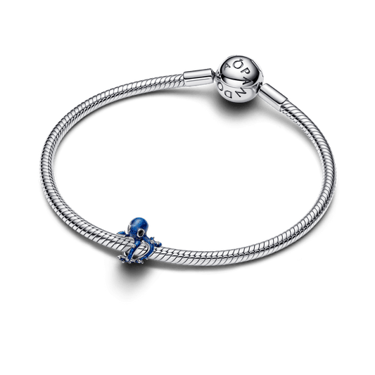 Charm Prata Polvo Azul Brilhante