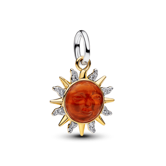 Charm Pendente Sol Em Dois Tons