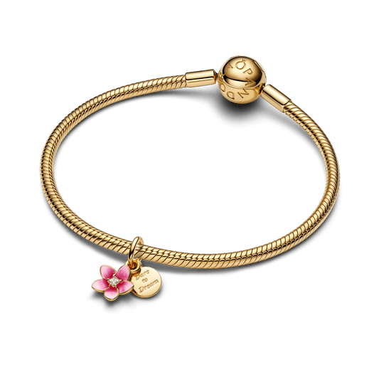 Charm Pendente Disney Moana Flor Jasmim Rosa
