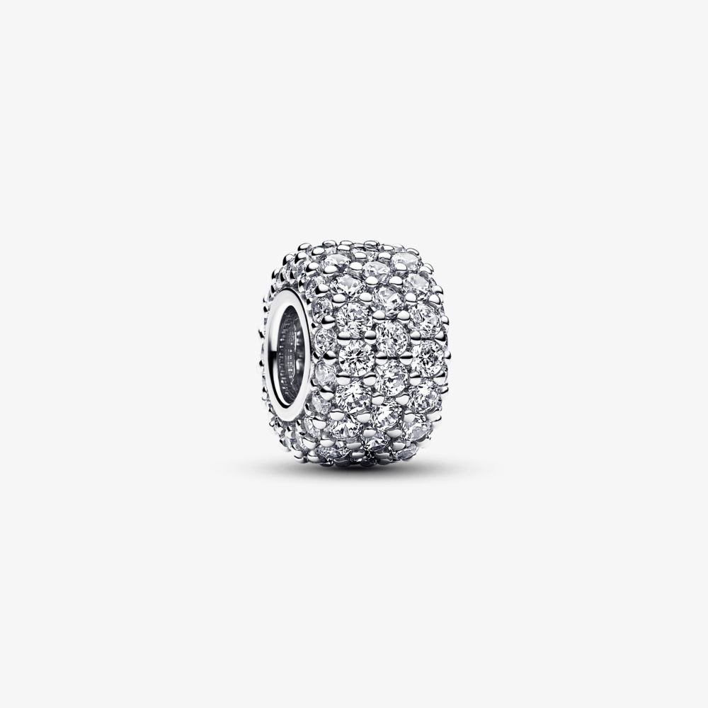 Charm Separador Cravejado Fileira Tripla de Zirconias