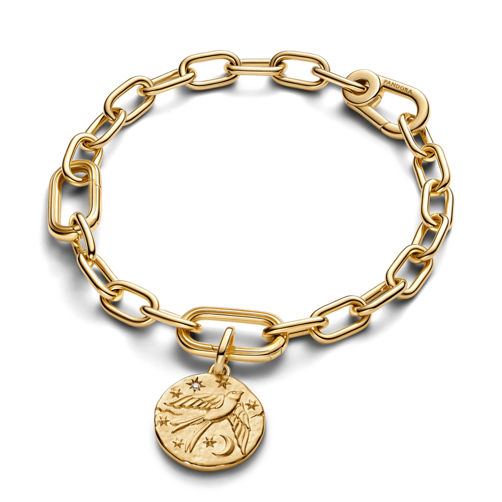 Charm Medalhão Andorinha Dourado