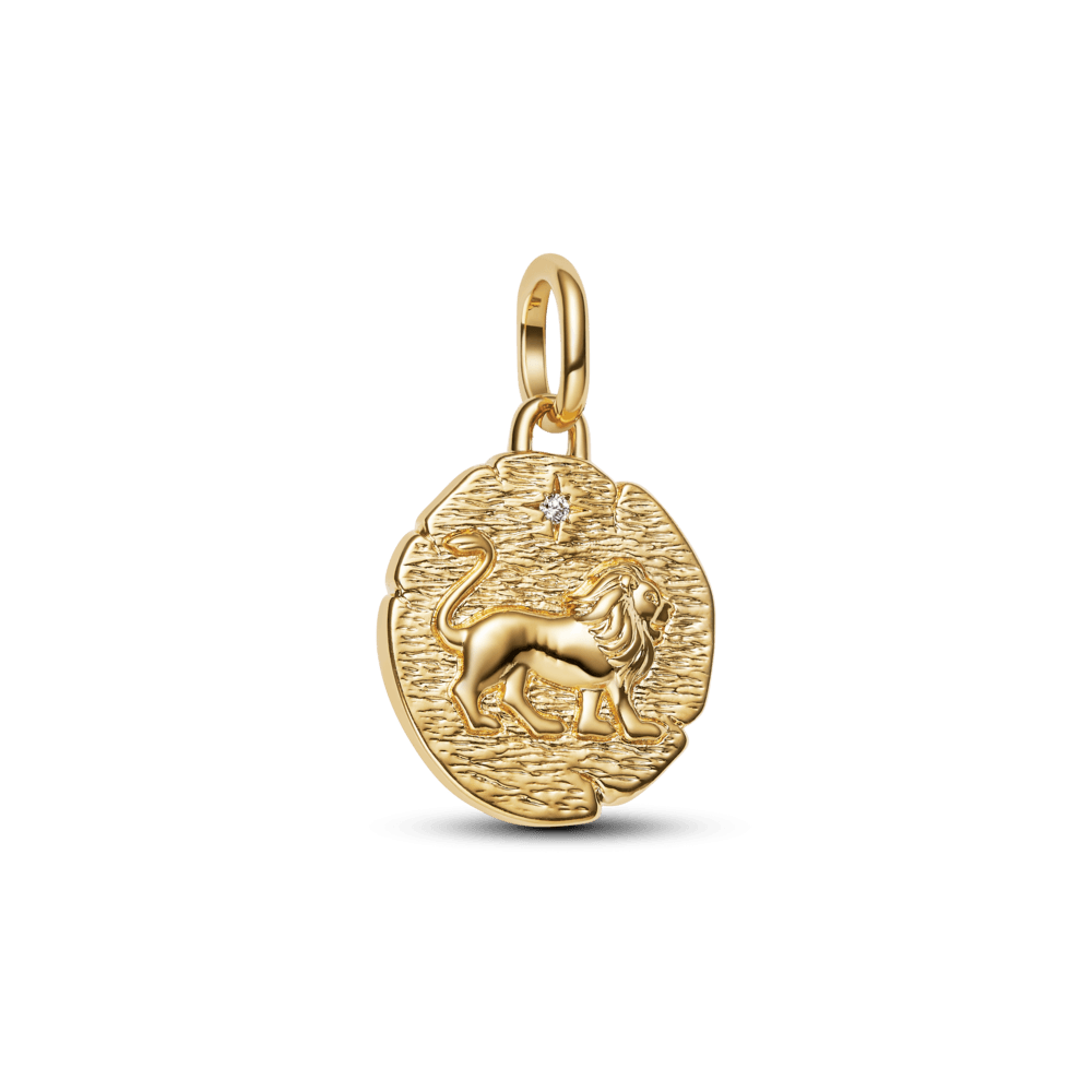 Charm Medalhão Leão Dourado
