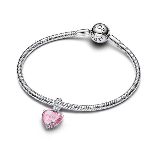 Charm Prata Pendente Mãe Eu Amo Você