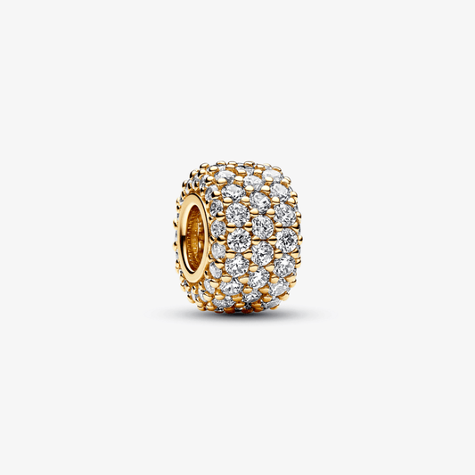 Charm Separador Cravejado Fileira Tripla de Zirconias