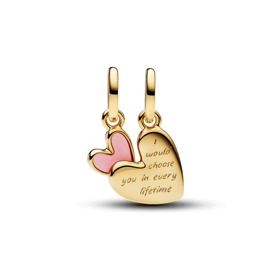 Charm Pendente Coração De Mae E Filha Divisível