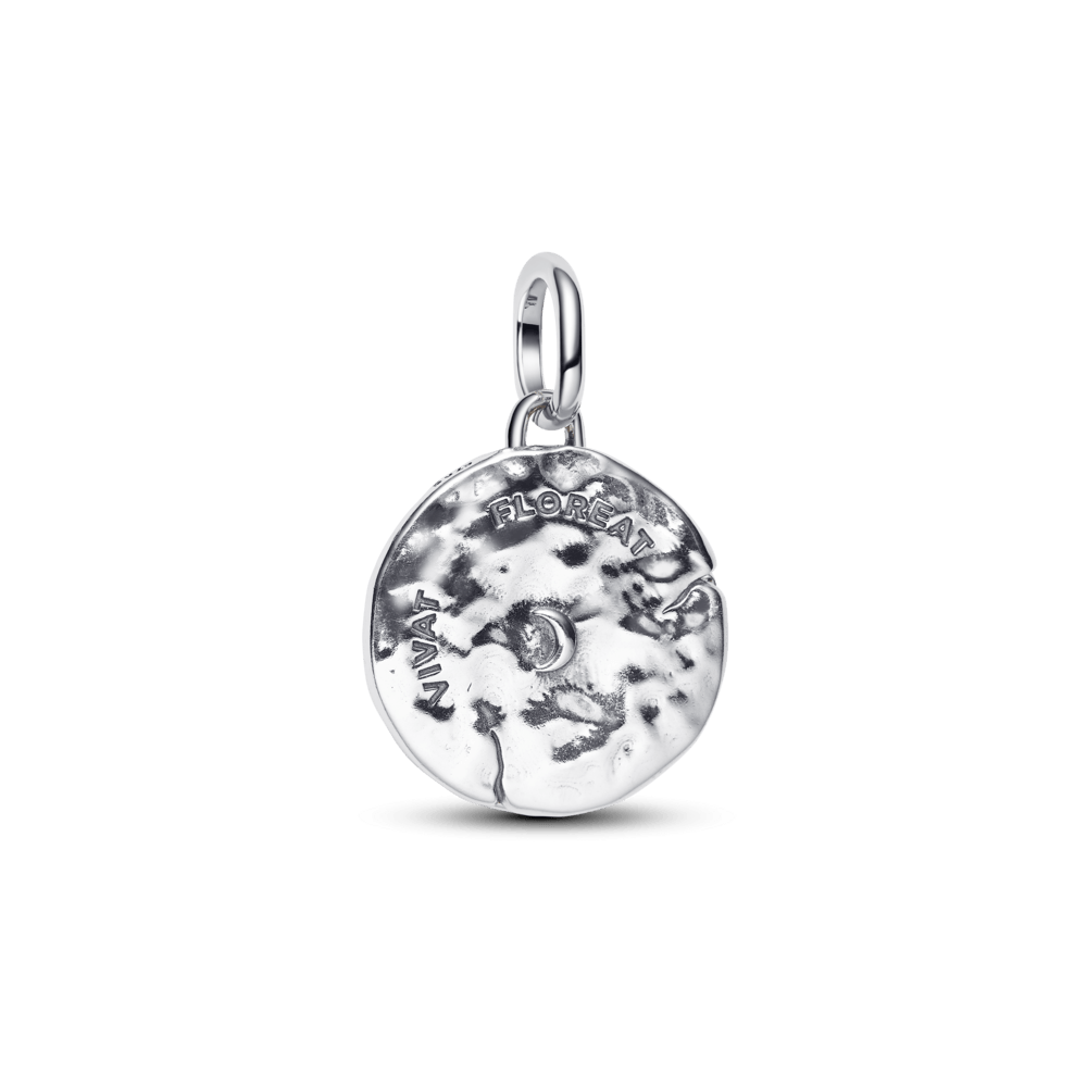 Charm Medalhão Flor De Cerejeira Prata