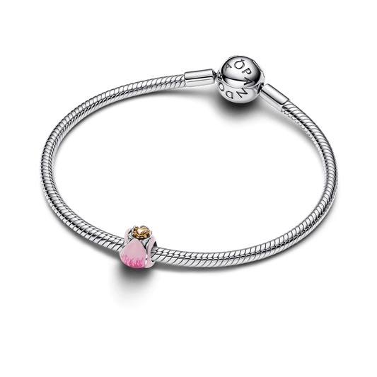 Charm Tulipa Rosa Em Dois Tons