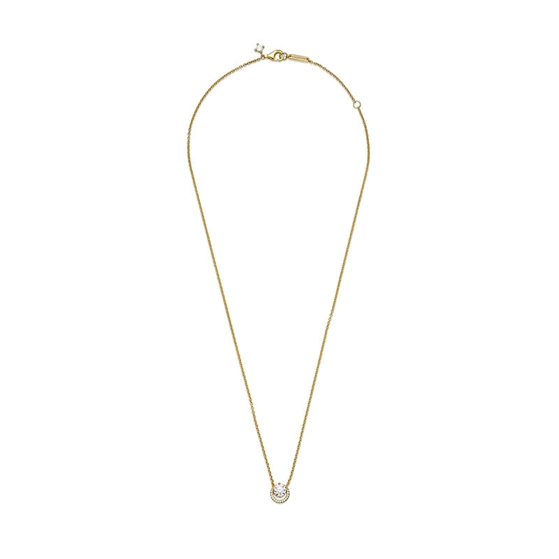 Colar Collier com Pingente Halo Redondo Cintilante