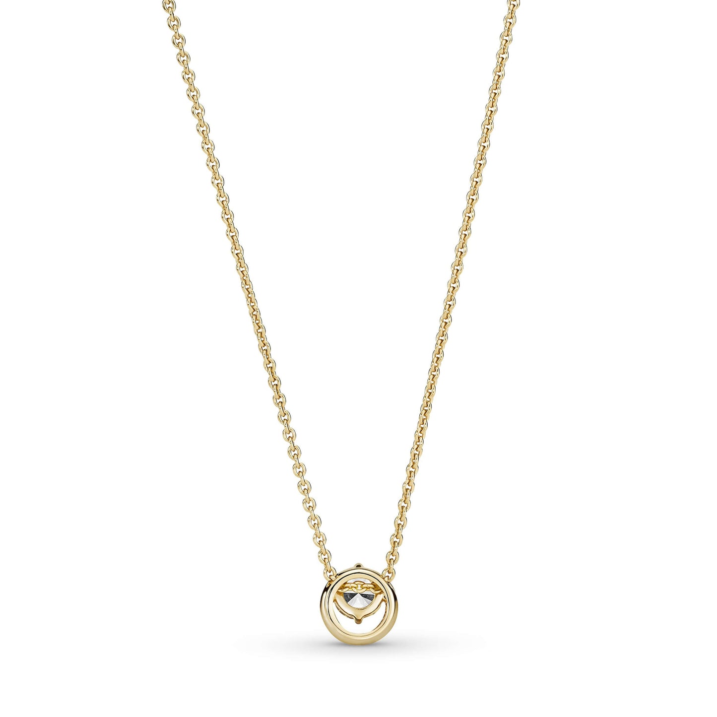 Colar Collier com Pingente Halo Redondo Cintilante