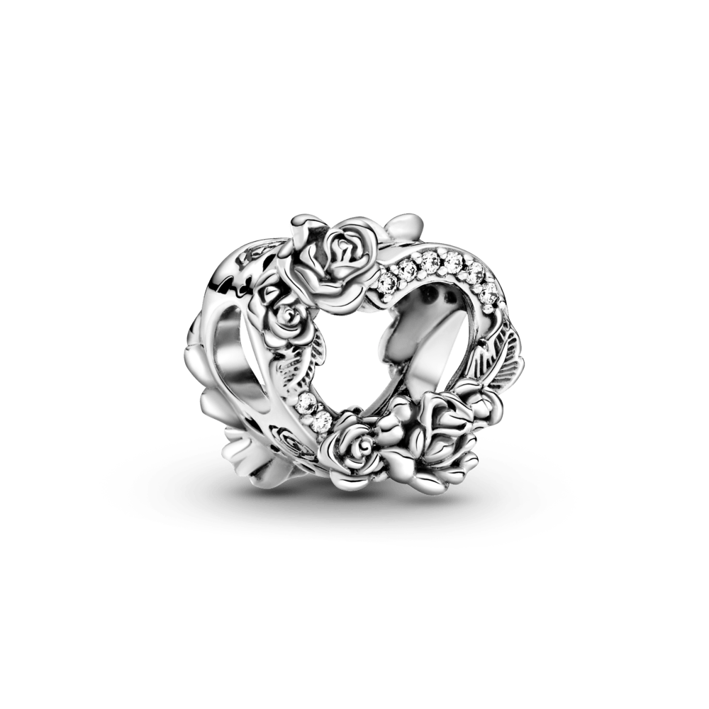 Charm Coração Aberto E Rosas