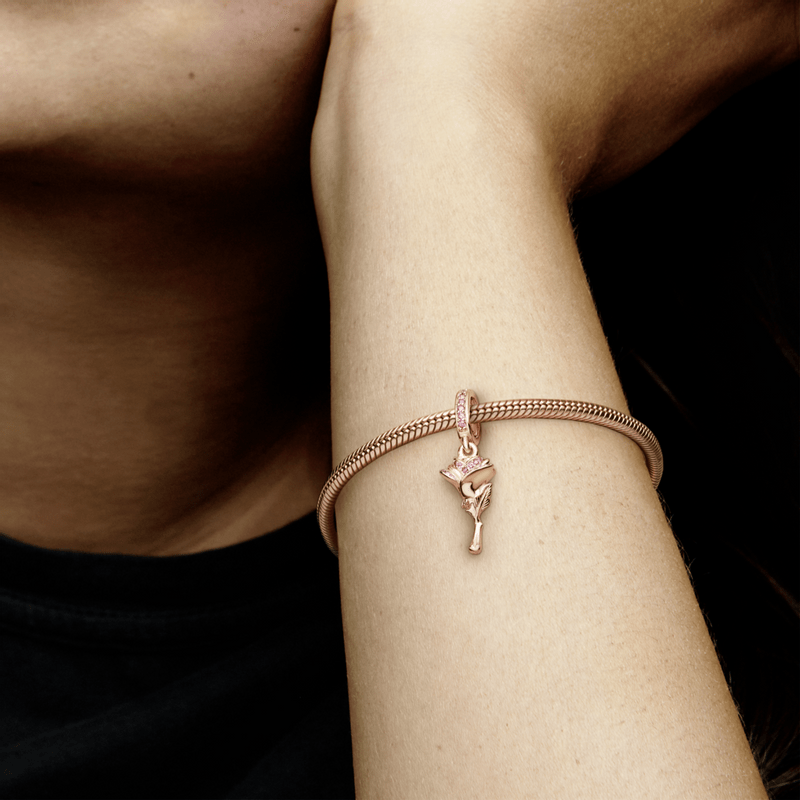 Charm Pendente Flor Rose