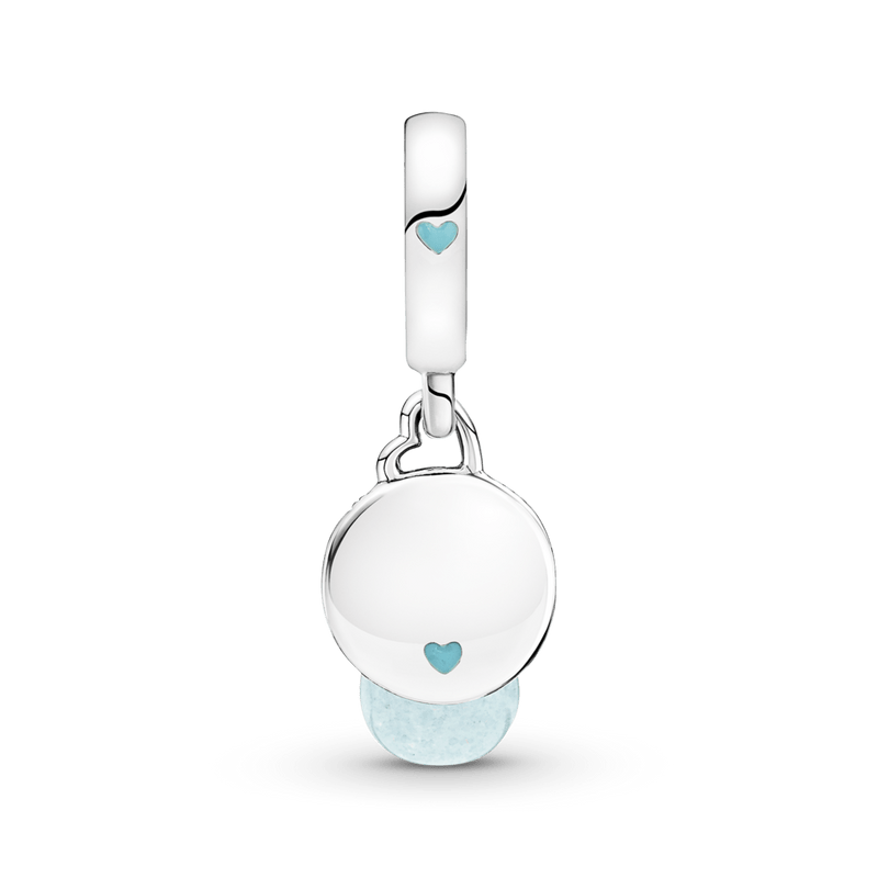 Charm Pendente Duplo Lampada Que Brilha No Escuro
