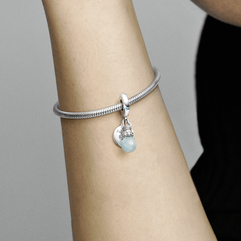 Charm Pendente Duplo Lampada Que Brilha No Escuro