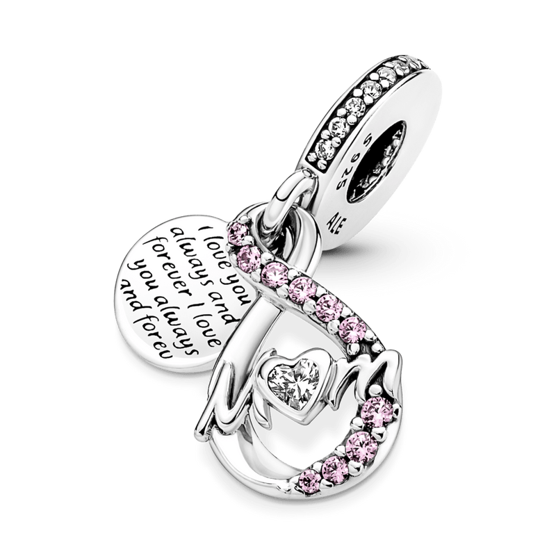 Charm Pendente Duplo Pave Mamae Infinito