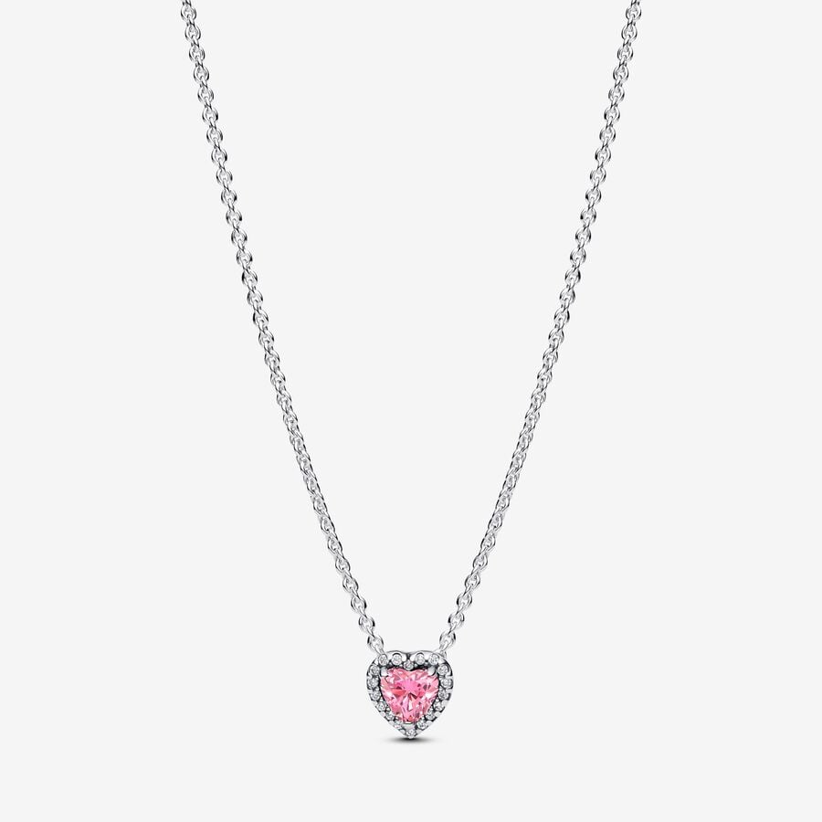 Colar Coração Rosa Elevado