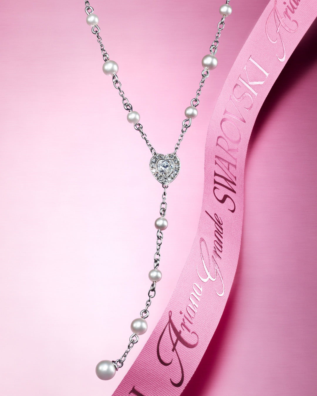 Colar 'Y' Ariana Grande Swarovski Crystal Pearl