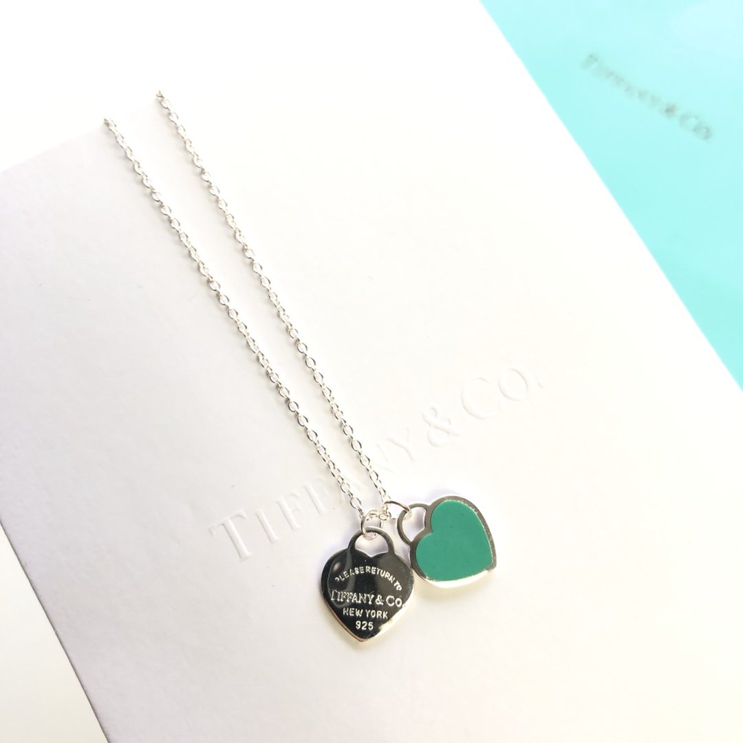 Colar com berloque de coração duplo Tiffany