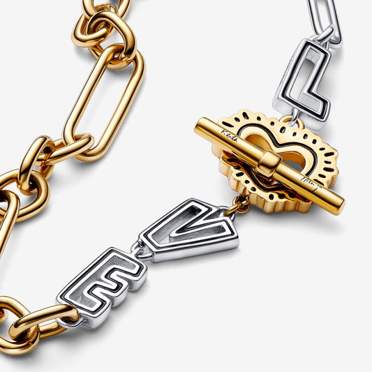 Pulseira de Links de Amor de Dois Tons