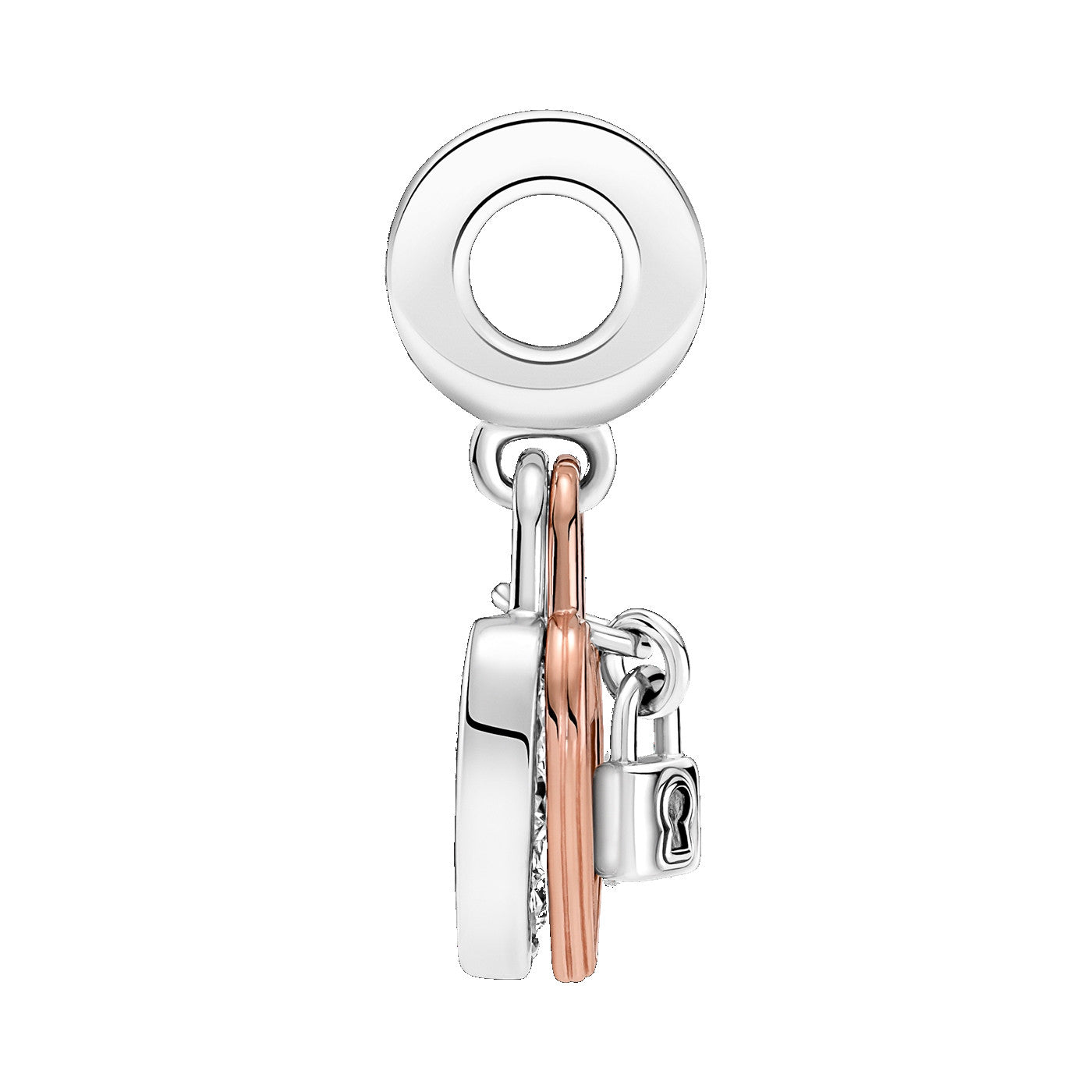 Charm Pendente Duplo Cadeado De Coracao
