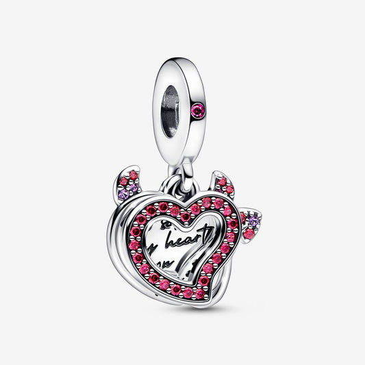 Charm Pendente Duplo Coração do Devil