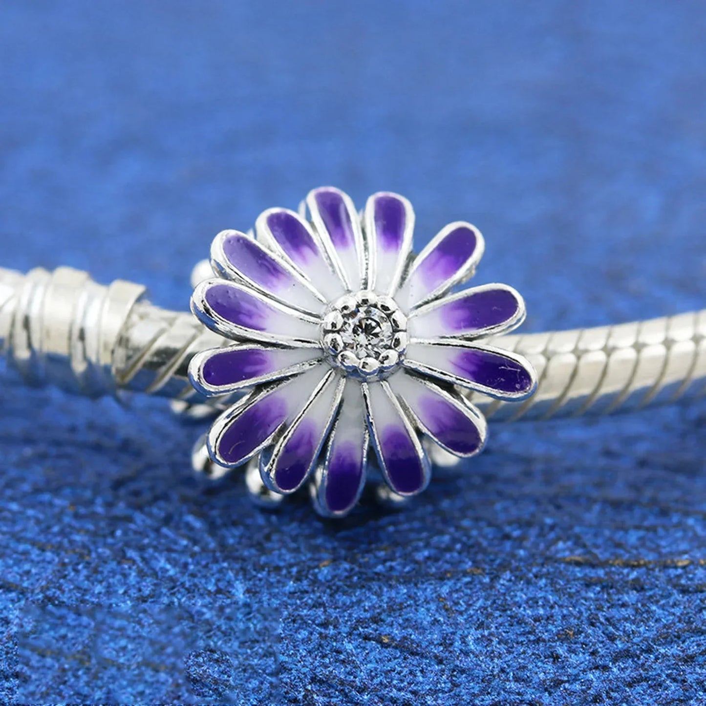 Charm Flor Margarida Roxa