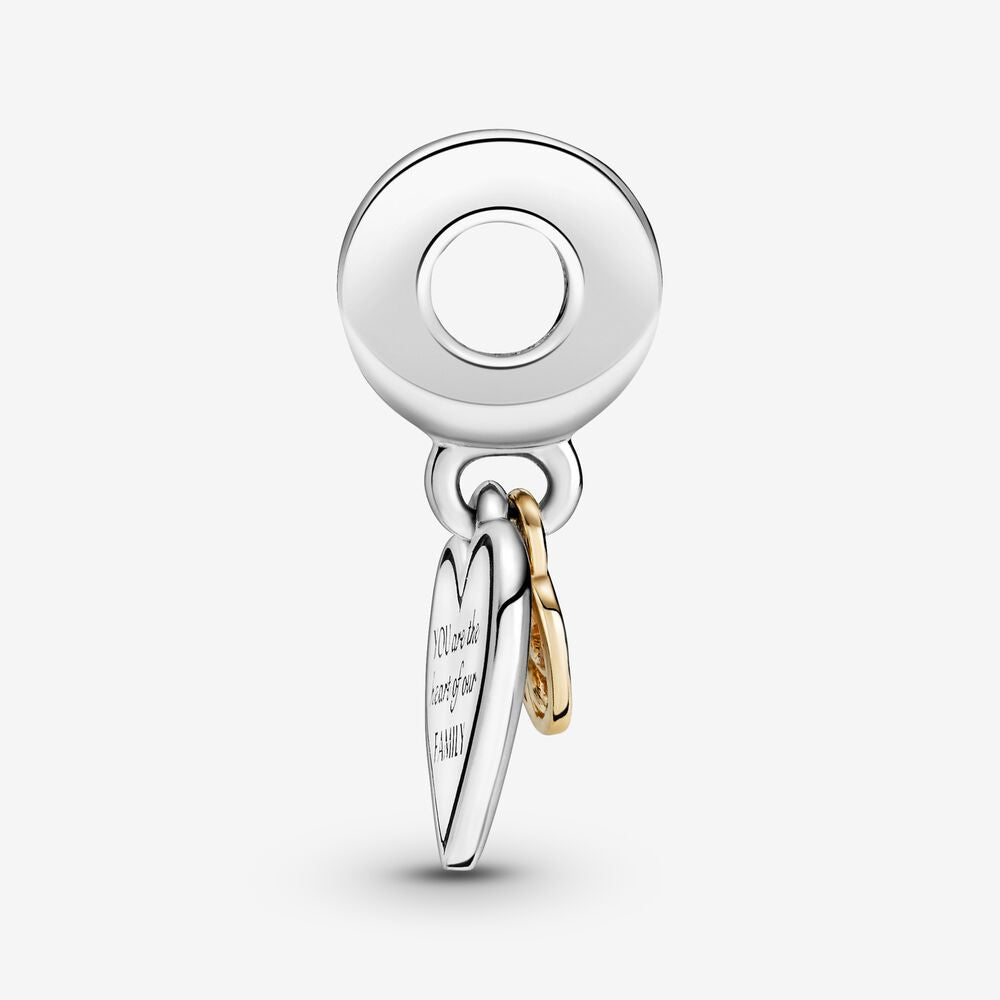 Charm Pendente Coracao Com Arvore Da Familia Em Dois Tons
